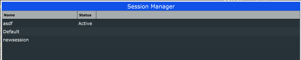 Session Manager Window